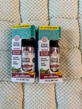 Guru Nanda Natural Oil Pulling Oral Rinse - Ceylon Cinnamon - 3 fl oz (x2)